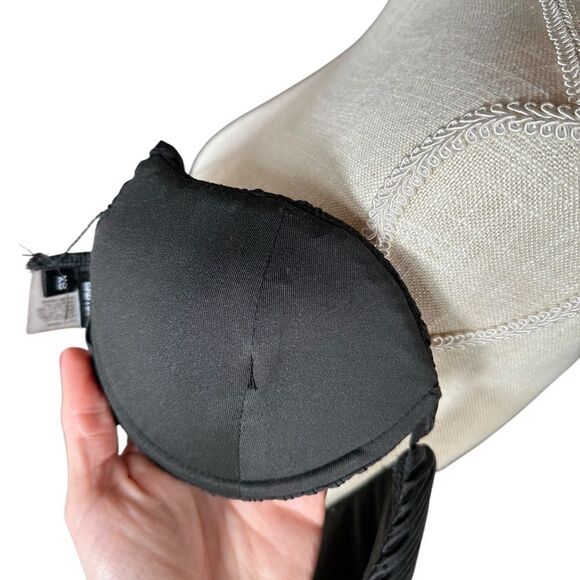 Babyboo Sienna Black Plisse Satin Strappy Bralette Top - Picture 7 of 9